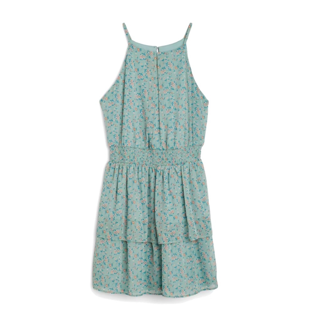 Geneva Scallop Trim Tiered Dress